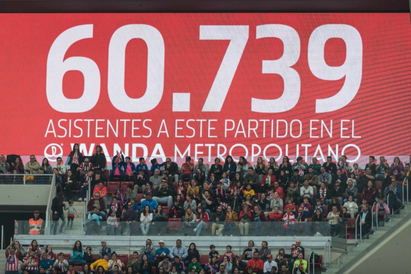 Чемпіонат Іспанії, Wanda Metropolitano, 60,739 fans фанатів, Barcelona's - Atletico Madrid, Liga Iberdrola, Primera División femenina de fútbol, жіночий футбол, женский футбол, ЖФК